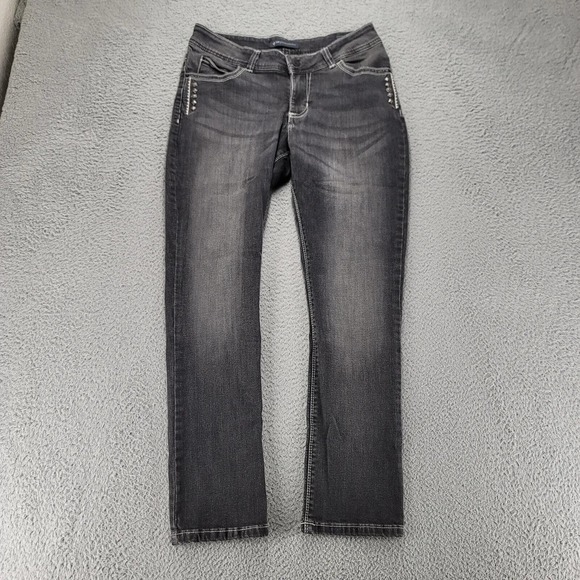 Lee Platinum Label Jeans Womens 10 Short Black Perfect Fit Skinny Mid‎ Rise - Picture 1 of 13